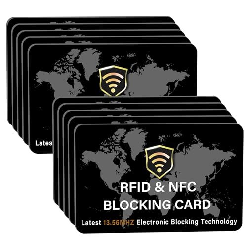 SaiTech IT RFID-blockierende Karte, NFC, kontaktlose Debit-/Kreditkarte, ATM, Reisepassschutz, ideal für Männer und Frauen, schlank mit Weltkarten-Design, passt perfekt in die Brieftasche, von SAITECH IT