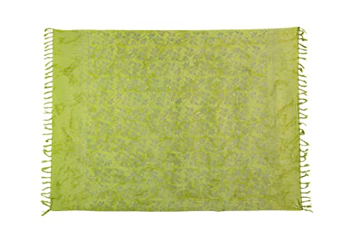 Pareo Sarong Tuch Damen - Wickelrock Strand - Strandtuch Blickdicht als Wickeltuch oder - Handtuchkleid und Wickelkleid Damen - Handarbeit aus Fair Trade Herstellung Grün Töne von SAIVONA
