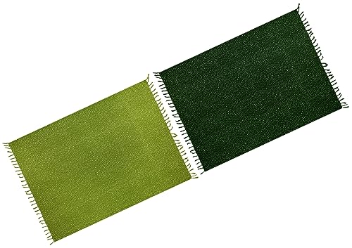 SAIVONA 2 er Set Pareo Sarong Strandtuch Damen-Wickelrock Strand-Handtuch Wickeltuch oder Handtuchkleid und Wickelkleid Damen-Handarbeit Unisex 2 er Set Grün Töne von SAIVONA