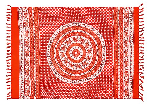 SAIVONA Pareo Sarong Strandtuch Damen - Wickelrock Strand - Handtuch Blickdicht als Wickeltuch oder Handtuchkleid und Wickelkleid Damen - Handarbeit aus Fair Trade Herstellung Batik Batik Petrol Töne von SAIVONA