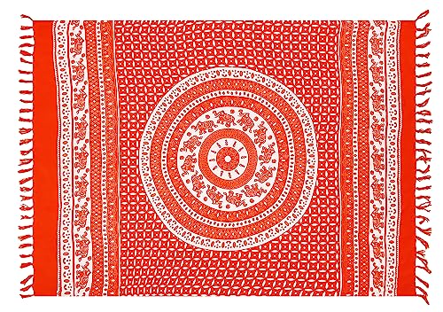 SAIVONA Pareo Sarong Strandtuch Damen - Wickelrock Strand - Handtuch Blickdicht als Wickeltuch oder Handtuchkleid und Wickelkleid Damen - Handarbeit aus Fair Trade Herstellung Batik Batik Petrol Töne von SAIVONA