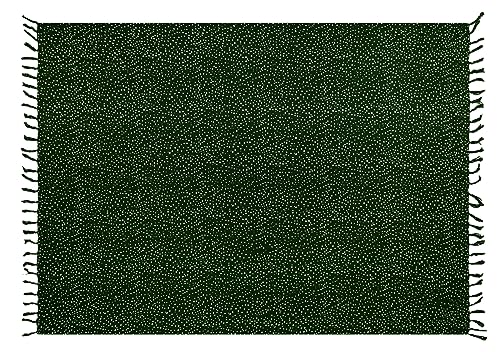 SAIVONA Pareo Sarong Strandtuch Damen-Wickelrock Strand-Handtuch Wickeltuch oder Handtuchkleid und Wickelkleid Damen-Handarbeit Unisex Dunkelgrün Punkte von SAIVONA
