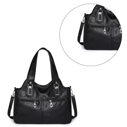 SAKEIOU 2024 NEU Umhängetasche Vintage Spritzwassergeschützte Umhängetasche Große Kapazität Ledertasche für Frauen Mädchen Vielseitige Handtasche von SAKEIOU