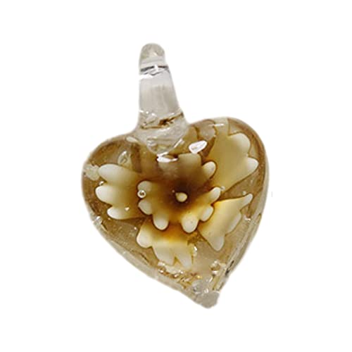 SAKEIOU Glas-Herzanhänger, 25 x 20 mm, kleine Liebesherzform-Anhänger für Frauen, DIY Liebesschmuck, Halsketten, Herstellung von Erkenntnissen, 6-Farben-Herzanhänger Gelb von SAKEIOU