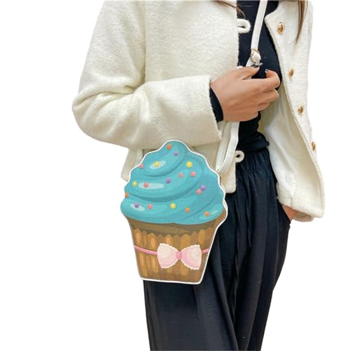 SAKEIOU Mädchen-Cuppieceake-Tasche, PU-Umhängetasche, Damen, kleine Cupipieceake-Geldbörse, Telefon-Umhängetasche, verstellbarer Schultergurt von SAKEIOU