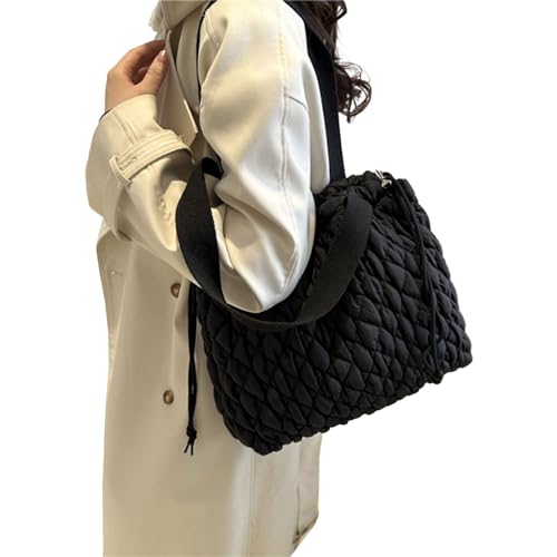 SAKEIOU Modische Damen Umhängetasche Stilvolle Kordelzug Handtasche Winter Vielseitig für Verschiedene Anlässe von SAKEIOU