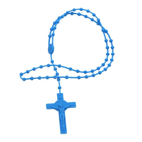 SAKEIOU Rosenkranz-Perlen, leuchtende, nachtleuchtende Halsketten, leuchtende Rosenkranz-Halsketten, Katholizismus, religiöser Schmuck, Party-Geschenk für Gebet von SAKEIOU