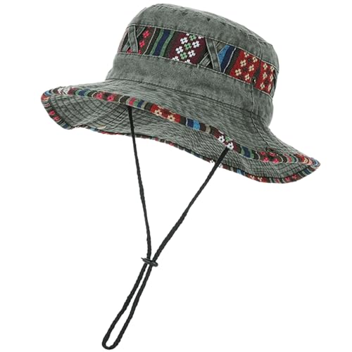 SAKTHIVEL Sonnenhut Herren Sommerhut UV Schutz Baumwolle Faltbar Safari Hut Outdoor Wanderhut Buschhut Fischerhut Anglerhut Gartenhut Boonie Hat von SAKTHIVEL