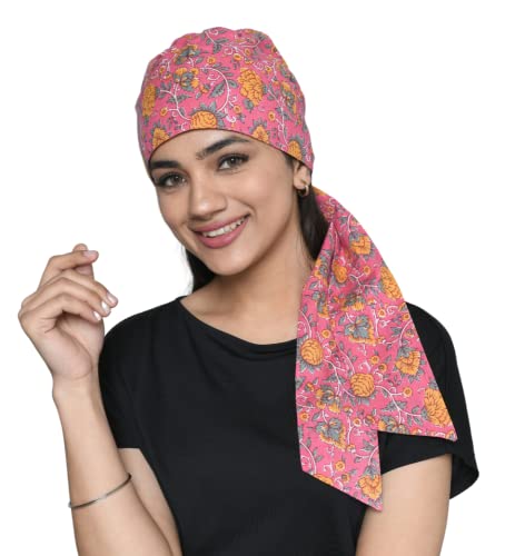 SAKUCHI Baumwoll-Batik-Kopftuch, einfach zu binden, vorgebundenes Kopftuch für Frauen mit Chemo-Haarausfall von SAKUCHI