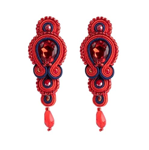 SAKURRDD 7,6x2,6cm Soutache Ohrringe Handarbeit Weben Frau Ohrring Soutache Zubehör Baumeln Ohrring Boho/74 SAKURRDD 7,6x2,6cm Soutache Ohrringe Handarbeit Weben Frau Ohrring Soutache Zubehör Baumeln Ohrring Boho/74 von SAKURRDD