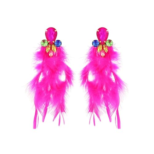 SAKURRDD Feder Quaste Braut Hochzeit Party Design Baumeln Ohrringe for Frauen größe 15,5 * 7cm/404 von SAKURRDD