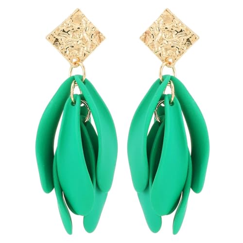 SAKURRDD Romantische mehrfarbige Acrylblütenblätter baumelnde Tropfenohrringe for Frauen Ohrschmuck Größe 6,1 * 2 cm / 416 von SAKURRDD