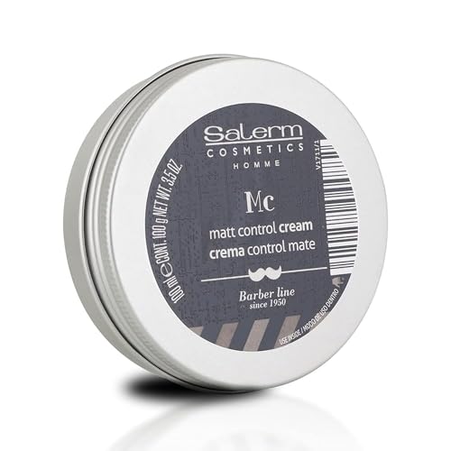 SALERM - Haarwachs für Herren - Homme Barber Line - 100 ml - Matte Frisur Creme - für feines oder mittleres Haar - Elastische Fixierung - Bringt Weichheit und Volumen SALERM - Haarwachs für Herren - Homme Barber Line - 100 ml - Matte Frisur Creme - für feines oder mittleres Haar - Elastische Fixierung - Bringt Weichheit und Volumen von SALERM