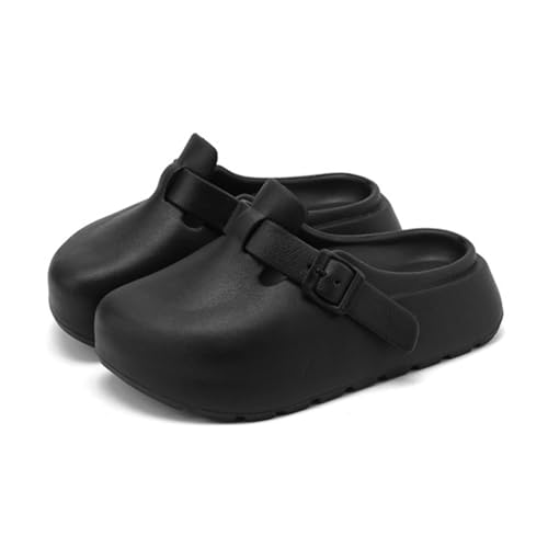 SALIGNA Damen Plateau Clogs Verstellbare Schnalle Rutschfeste Sandalen Slip On Clog Hausschuhe Gartenschuhe Outdoor Strand Schuhe, Schwarz, 7.5-8 US SALIGNA Damen Plateau Clogs Verstellbare Schnalle Rutschfeste Sandalen Slip On Clog Hausschuhe Gartenschuhe Outdoor Strand Schuhe, Schwarz, 7.5-8 US von SALIGNA