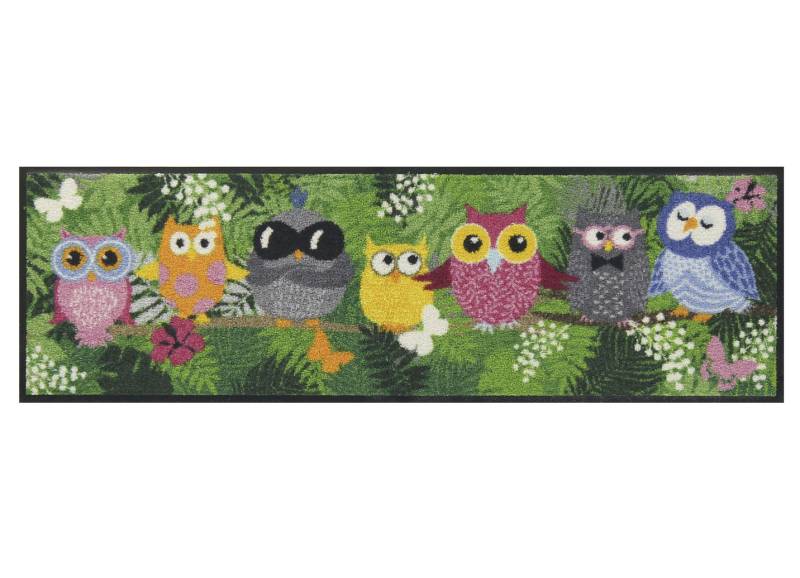Fußmatte mit Eulen-Motiv, Maße 30x100 cm, Bunt von SALON LÖWE