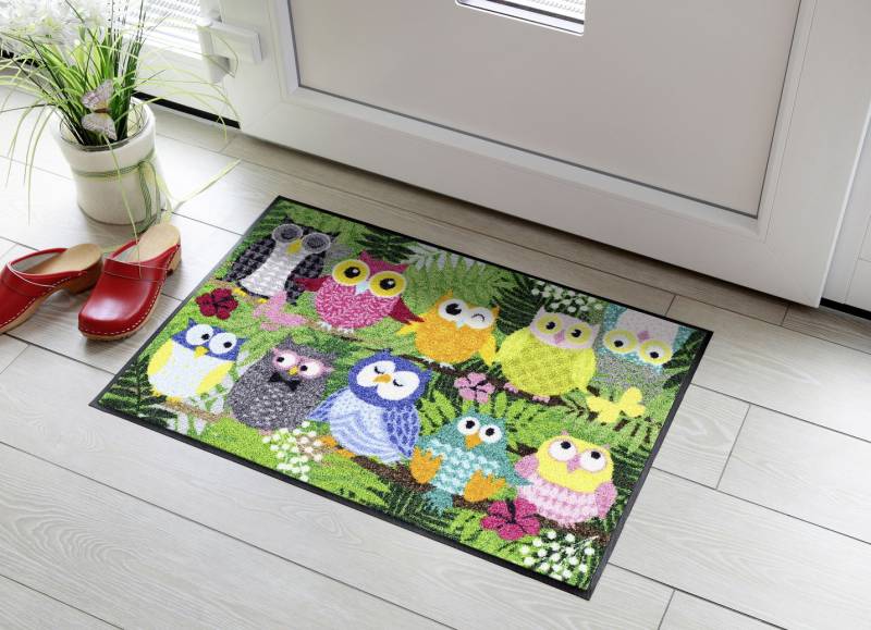Fußmatte mit Eulen-Motiv, Maße 50x75 cm, Bunt Fußmatte mit Eulen-Motiv, Maße 50x75 cm, Bunt von SALON LÖWE