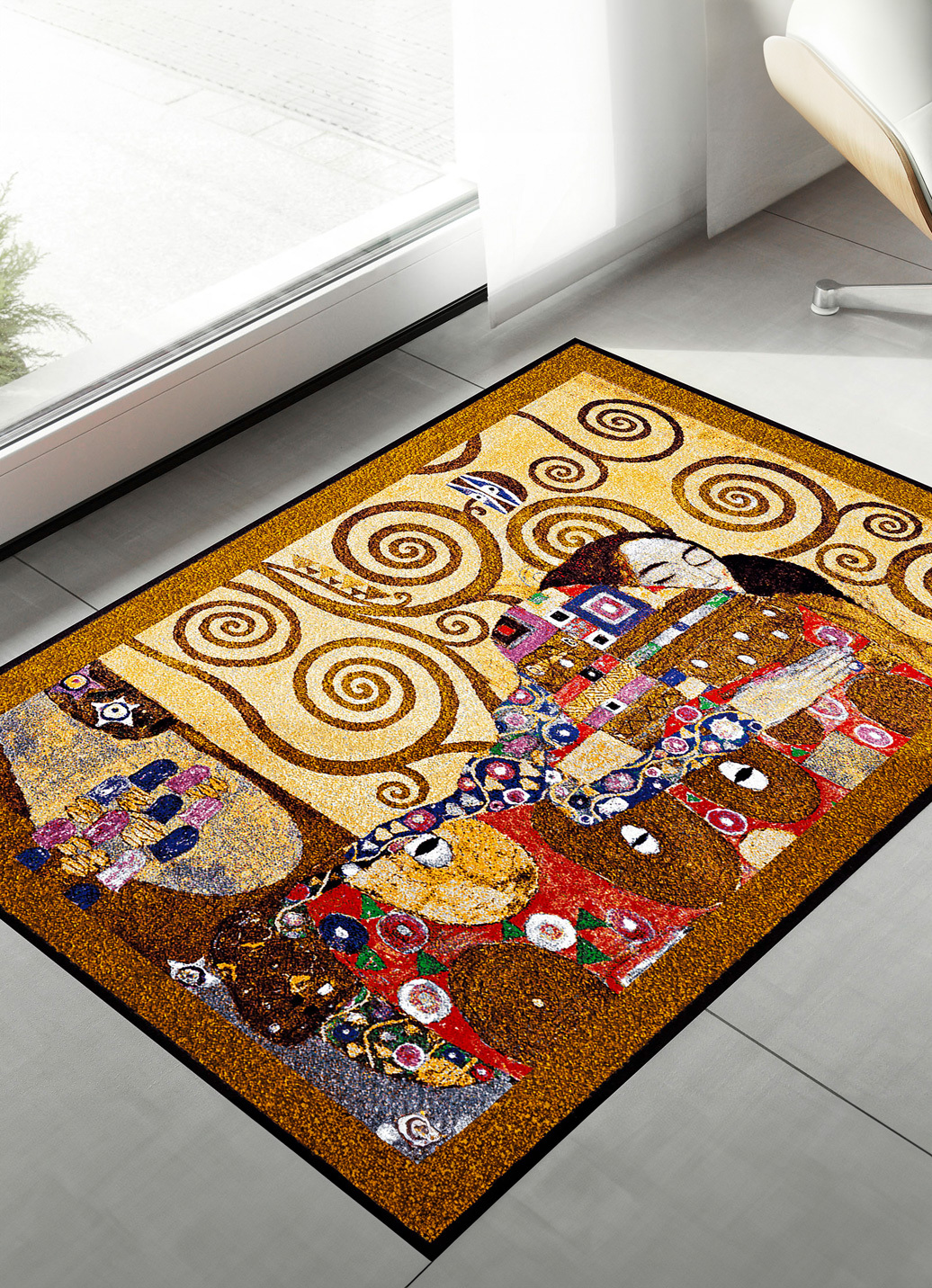 Strapazierfähige Fußmatte mit rutschsicherer Gummi-Rückseite, Maße 75x190 cm, Bunt Strapazierfähige Fußmatte mit rutschsicherer Gummi-Rückseite, Maße 75x190 cm, Bunt von SALON LÖWE