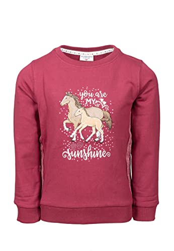 SALT AND PEPPER BY KIDS PARK Damen Sweatshirt Wild Horses mit Pferde-Applikation Burgundy, 140/146 von SALT AND PEPPER