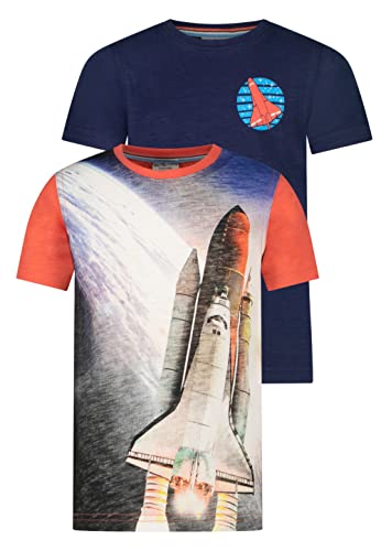 SALT AND PEPPER BY KIDS PARK Jungen T-Shirt Set 2-teileig Space Shuttle multi 2 128/134 von SALT AND PEPPER BY KIDS PARK