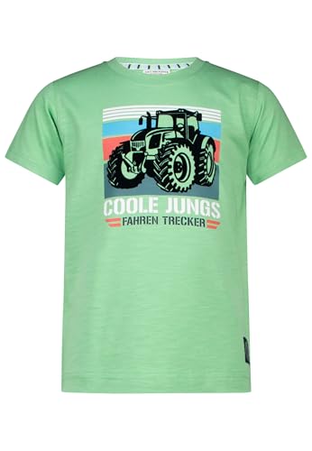 SALT AND PEPPER BY KIDS PARK Jungen Traktor Print Flockprint aus Slub Jersey T-Shirt, Brilliant Green, 116 cm-122 cm von SALT AND PEPPER