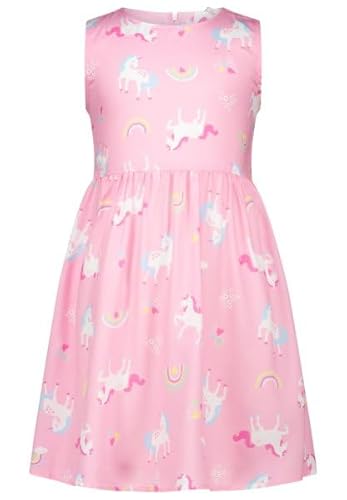 SALT AND PEPPER BY KIDS PARK Mädchen Kleid aus Viskose mit Einhorn All Over Print von SALT AND PEPPER