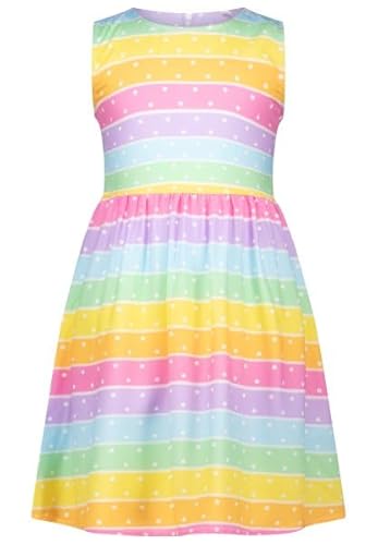 SALT AND PEPPER BY KIDS PARK Female Girls Summer Dress Stripes Kinderkleid, Multi, 134 EU von SALT AND PEPPER