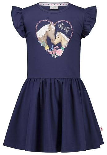 SALT AND PEPPER BY KIDS PARK Mädchen Kleid mit Pferde Glitterprint mit Strasssteinchen von SALT AND PEPPER