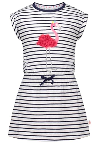 SALT AND PEPPER BY KIDS PARK Mädchen gestreiftes Kleid mit Flamingo Print Chiffon Appli. von SALT AND PEPPER
