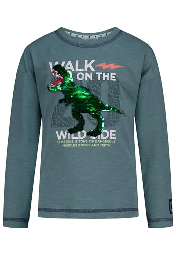 SALT AND PEPPER BY KIDS PARK Boys Longsleeve Print Sequins T-Rex von SALT AND PEPPER