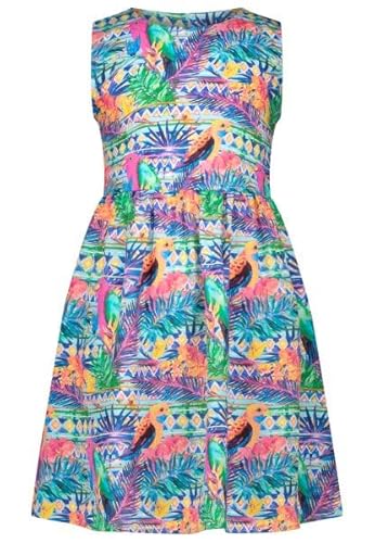 SALT AND PEPPER BY KIDS PARK Female Girls Summer Dress Parrot Kinderkleid, Multi, 134 EU von SALT AND PEPPER