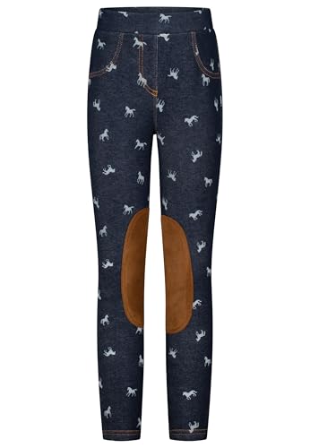 SALT AND PEPPER BY KIDS PARK Jeggings mit Pferde All-Over und Aufnähern in Velours Optik von SALT AND PEPPER