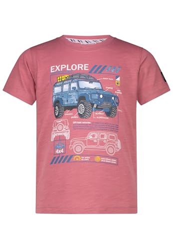 SALT AND PEPPER BY KIDS PARK Jungen Jeep Print aus Slub Jersey T-Shirt, Terracotta, 116 cm-122 cm von SALT AND PEPPER