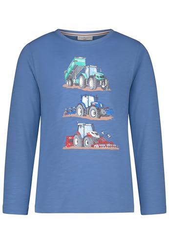 SALT AND PEPPER BY KIDS PARK Jungen Langarmshirt mit Traktor Print T-Shirt, Jeans Blue, 128/134 cm von SALT AND PEPPER
