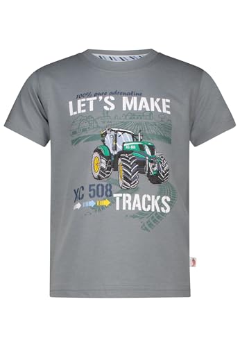 SALT AND PEPPER BY KIDS PARK Jungen Traktor Print EMB Appl. aus S.Jersey T-Shirt, Misty Olive, 128 cm-134 cm von SALT AND PEPPER