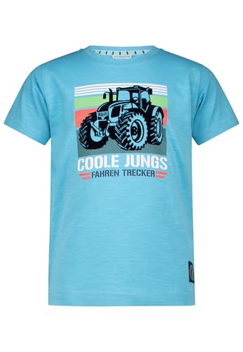 SALT AND PEPPER BY KIDS PARK Jungen Traktor Print Flockprint aus Slub Jersey T-Shirt, Scuba Blue, 104/110 cm von SALT AND PEPPER
