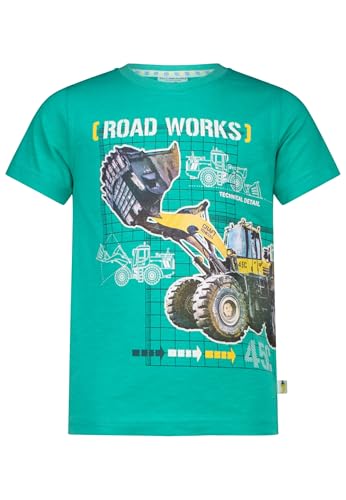 SALT AND PEPPER BY KIDS PARK Jungen coolem Radlader Leuchtdruck T-Shirt, Fresh Green, 116 cm-122 cm von SALT AND PEPPER