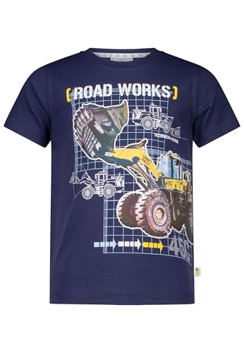 SALT AND PEPPER BY KIDS PARK Jungen coolem Radlader Leuchtdruck T-Shirt, True Navy, 116/122 cm von SALT AND PEPPER