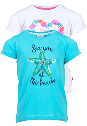 SALT AND PEPPER BY KIDS PARK Mädchen 2er Set Kinder T-Shirt I Doppelpack Shirts in Zwei Farben I Beach Print Shirt mit Glitzer Multi Colour 2 104/110 SALT AND PEPPER BY KIDS PARK Mädchen 2er Set Kinder T-Shirt I Doppelpack Shirts in Zwei Farben I Beach Print Shirt mit Glitzer Multi Colour 2 104/110 von SALT AND PEPPER