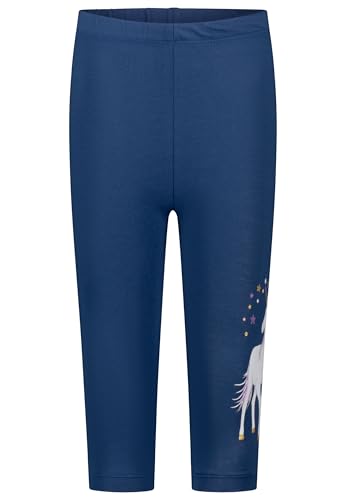 SALT AND PEPPER BY KIDS PARK Mädchen Capri mit Einhorn Glitterprint aus S.Jersey Leggings, Ink Blue, 98 von SALT AND PEPPER