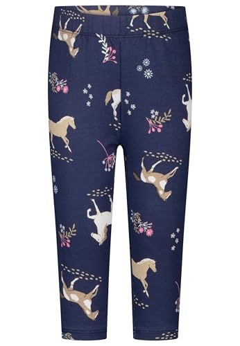 SALT AND PEPPER BY KIDS PARK Mädchen Capri mit Pferde AOP aus S.Jersey Leggings, True Navy, 110 von SALT AND PEPPER