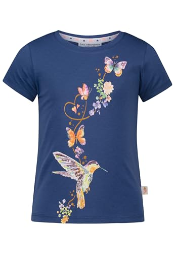 SALT AND PEPPER BY KIDS PARK Mädchen Colibri Glitterprint und Pailletten T-Shirt, Ink Blue, 104 cm-110 cm von SALT AND PEPPER