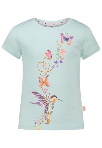 SALT AND PEPPER BY KIDS PARK Mädchen Colibri Glitterprint und Pailletten T-Shirt, Peppermint, 104/110 cm von SALT AND PEPPER