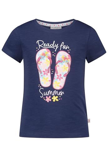 SALT AND PEPPER BY KIDS PARK Mädchen Flip Flop Print und Stickmotiv T-Shirt, True Navy, 104 cm-110 cm von SALT AND PEPPER