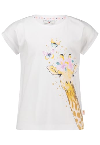 SALT AND PEPPER BY KIDS PARK Mädchen Giraffen Glitterprint und Pailletten T-Shirt, White, 116 cm-122 cm von SALT AND PEPPER