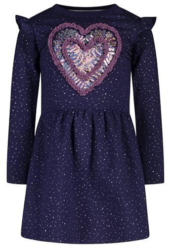 SALT AND PEPPER BY KIDS PARK Mädchen Girls Sweat Dress Glitter Kinderkleid, True Navy, 110 cm von SALT AND PEPPER