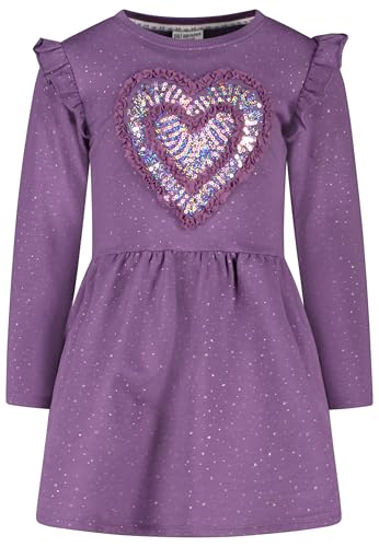SALT AND PEPPER BY KIDS PARK Mädchen Girls Sweat Dress Glitter Kinderkleid, Very Grape, 128 cm von SALT AND PEPPER