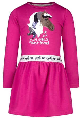 SALT AND PEPPER BY KIDS PARK Mädchen Girls Sweat Dress Sequin Horse Kinderkleid, Cranberry, 116 cm von SALT AND PEPPER