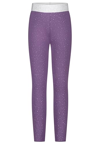 SALT AND PEPPER BY KIDS PARK Mädchen Girls Sweat Glitter Leggings, Very Grape, 128 von SALT AND PEPPER