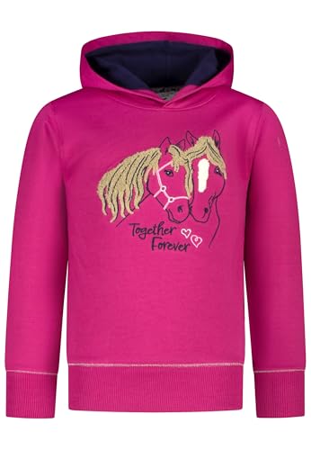 SALT AND PEPPER BY KIDS PARK Mädchen Kapuzen Sweashirt mit Pferde Stickerei T-Shirt, Cranberry, 104/110 cm von SALT AND PEPPER