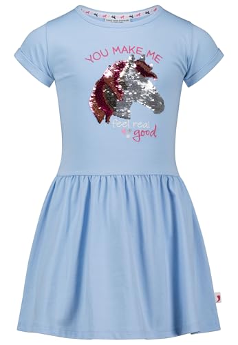 SALT AND PEPPER BY KIDS PARK Mädchen Kleid mit Pferde Stickmotiv und Wendepailletten von SALT AND PEPPER